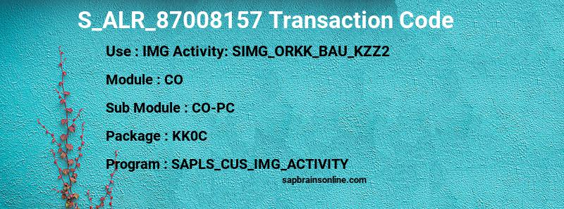 SAP S_ALR_87008157 transaction code