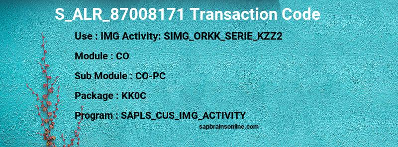 SAP S_ALR_87008171 transaction code