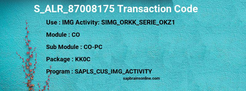 SAP S_ALR_87008175 transaction code