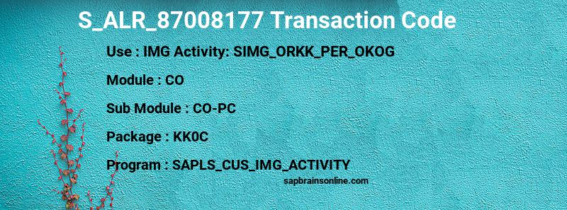 SAP S_ALR_87008177 transaction code