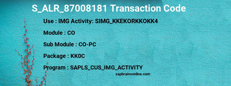 SAP S_ALR_87008181 transaction code