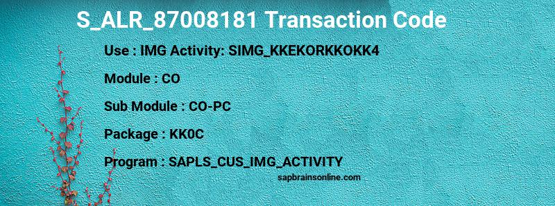 SAP S_ALR_87008181 transaction code