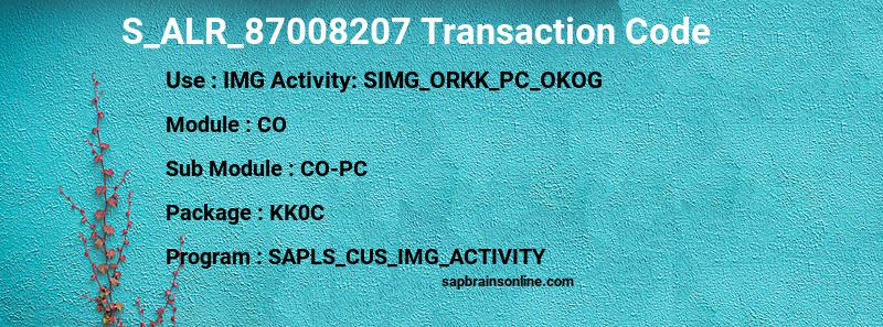 SAP S_ALR_87008207 transaction code