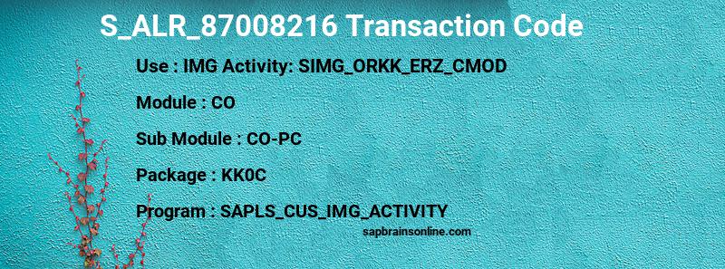 SAP S_ALR_87008216 transaction code