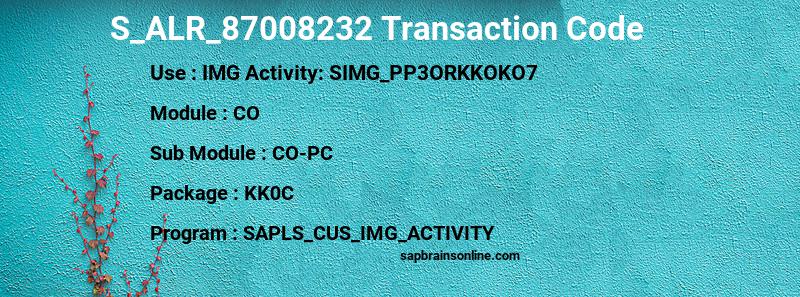 SAP S_ALR_87008232 transaction code