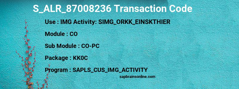 SAP S_ALR_87008236 transaction code