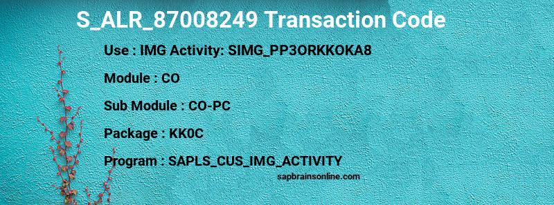 SAP S_ALR_87008249 transaction code