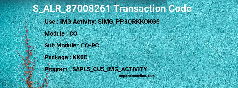 SAP S_ALR_87008261 transaction code
