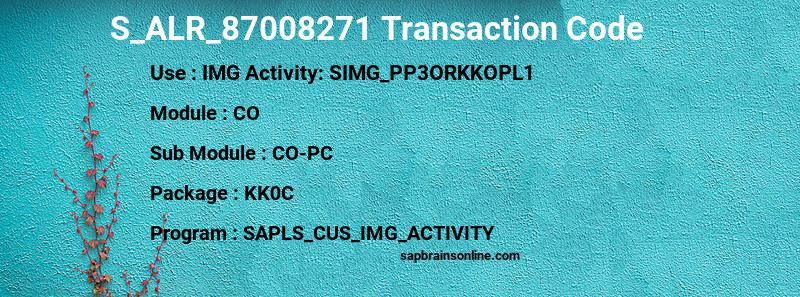 SAP S_ALR_87008271 transaction code