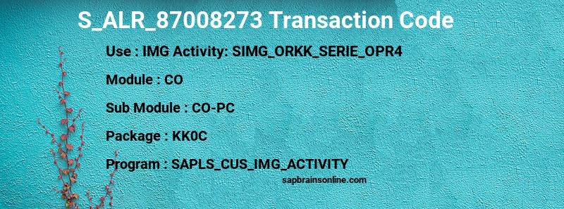 SAP S_ALR_87008273 transaction code