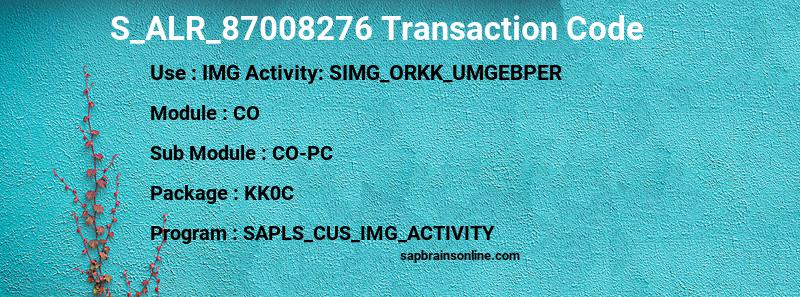 SAP S_ALR_87008276 transaction code