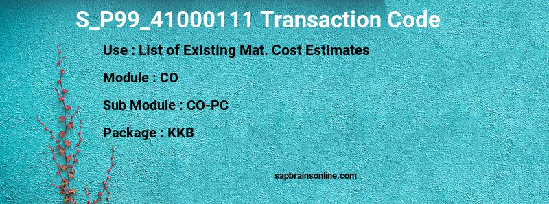 SAP S_P99_41000111 transaction code