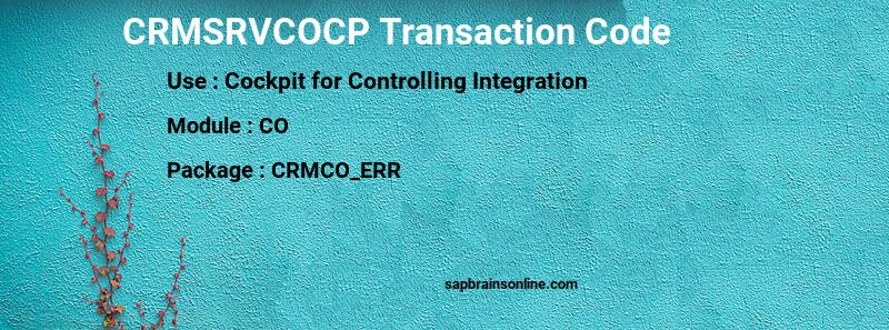 SAP CRMSRVCOCP transaction code