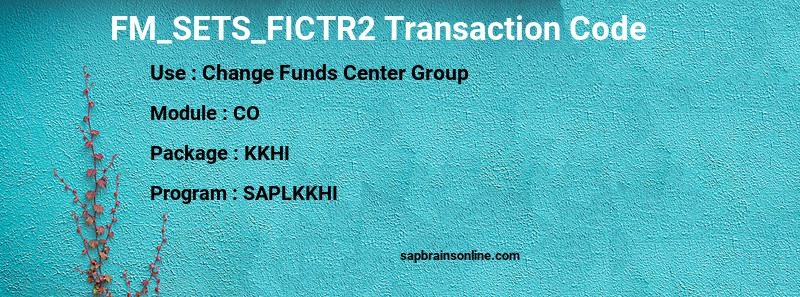 SAP FM_SETS_FICTR2 transaction code