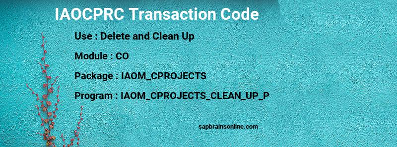 SAP IAOCPRC transaction code