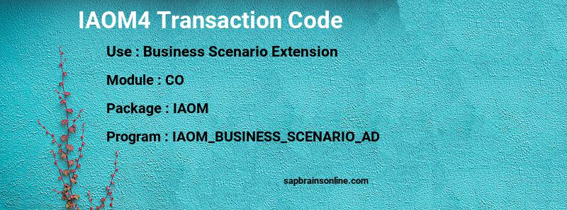 SAP IAOM4 transaction code