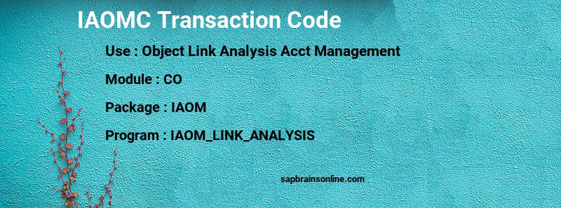 SAP IAOMC transaction code