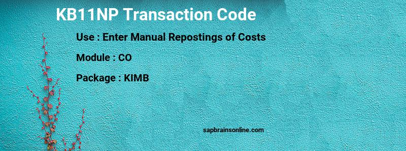 SAP KB11NP transaction code