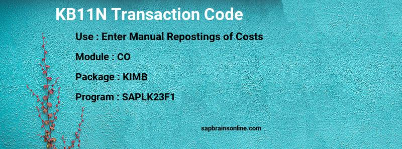 SAP KB11N transaction code