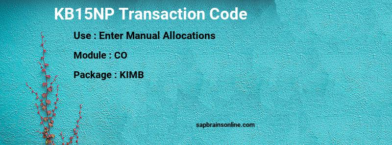 SAP KB15NP transaction code