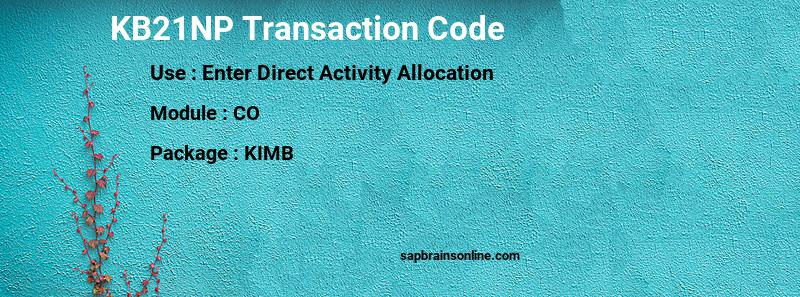 SAP KB21NP transaction code