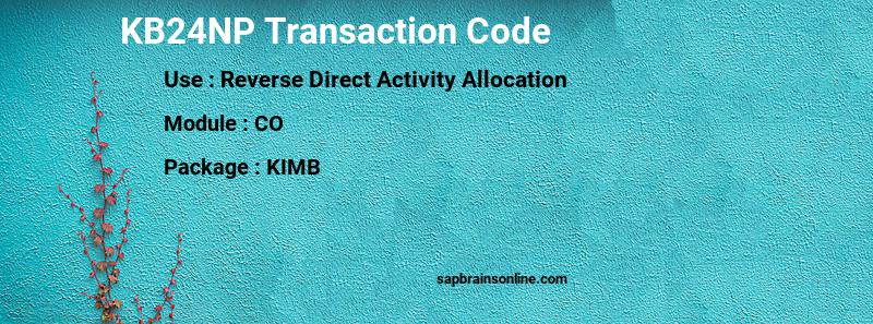 SAP KB24NP transaction code