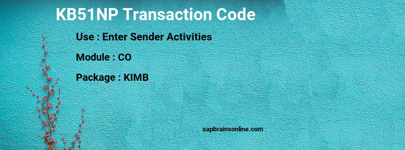 SAP KB51NP transaction code