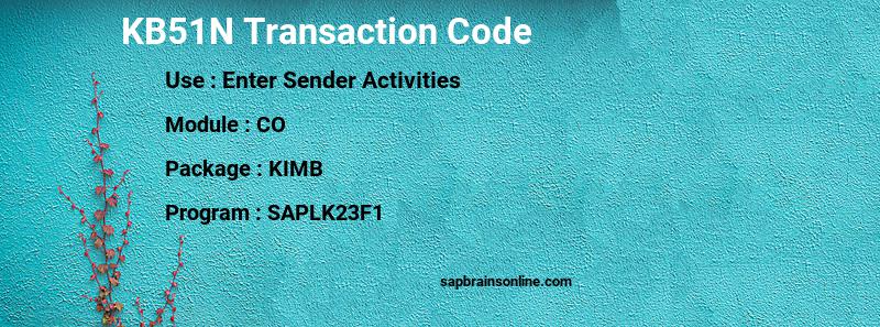 SAP KB51N transaction code