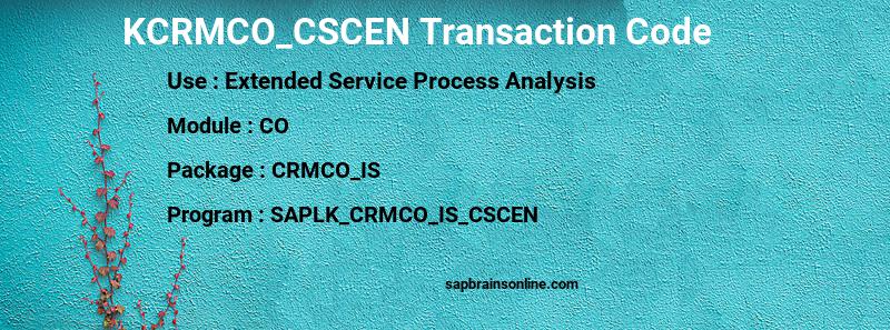 SAP KCRMCO_CSCEN transaction code