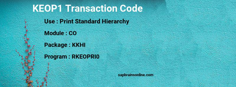 SAP KEOP1 transaction code