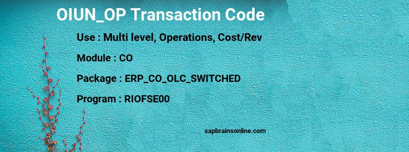 SAP OIUN_OP transaction code