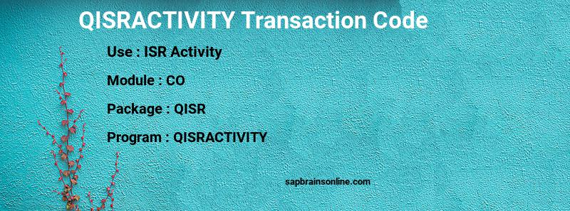 SAP QISRACTIVITY transaction code