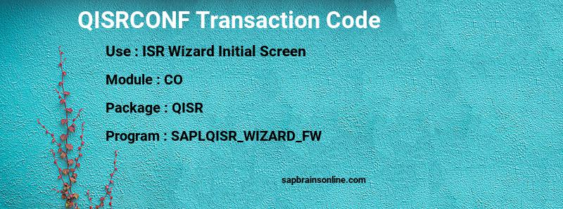 SAP QISRCONF transaction code
