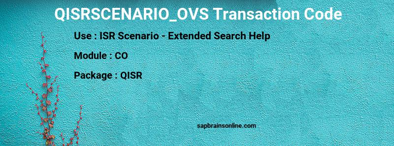 SAP QISRSCENARIO_OVS transaction code