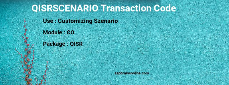 SAP QISRSCENARIO transaction code