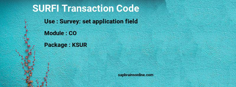 SAP SURFI transaction code