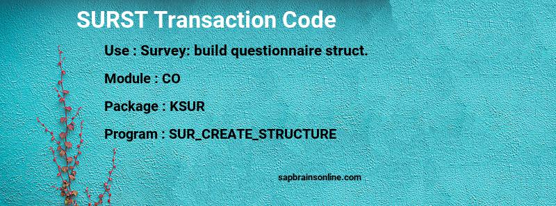 SAP SURST transaction code
