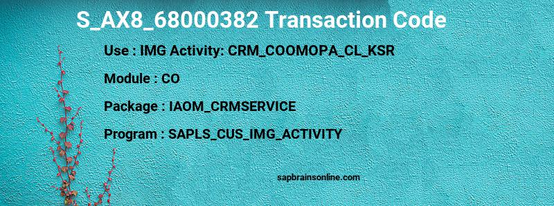 SAP S_AX8_68000382 transaction code