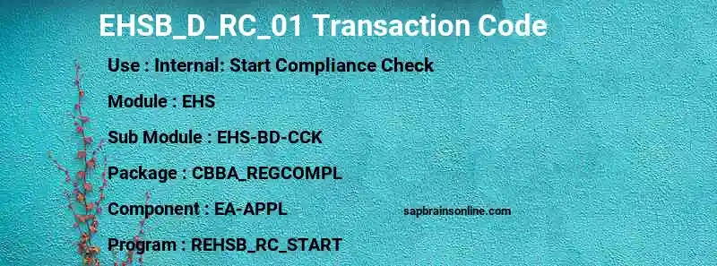 SAP EHSB_D_RC_01 transaction code