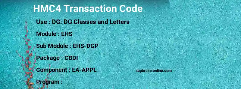 SAP HMC4 transaction code