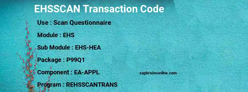 SAP EHSSCAN transaction code