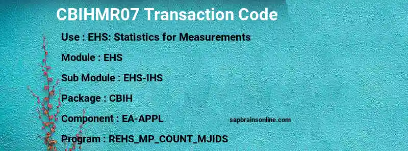 SAP CBIHMR07 transaction code