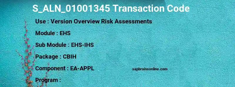 SAP S_ALN_01001345 transaction code