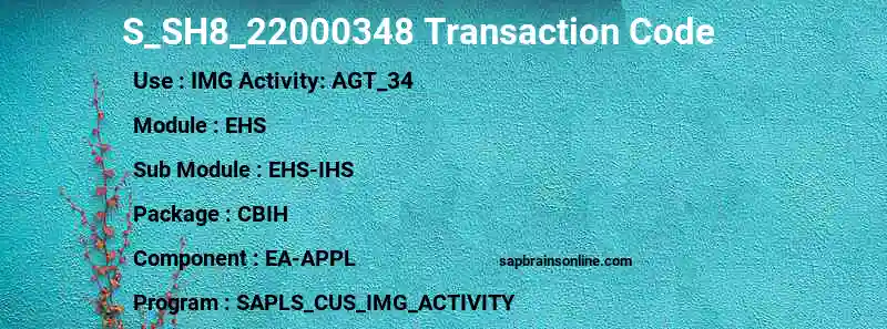 SAP S_SH8_22000348 transaction code