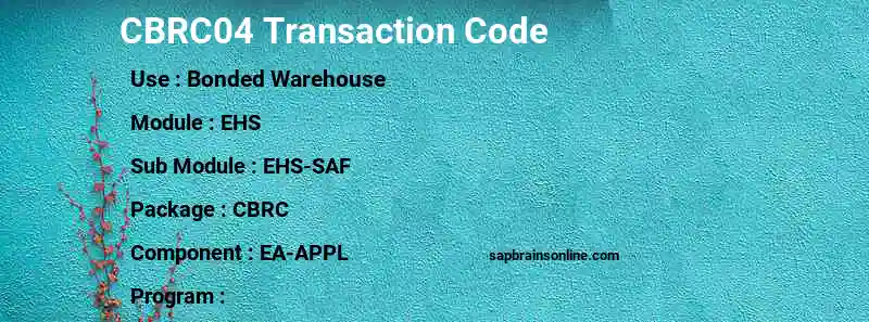 SAP CBRC04 transaction code