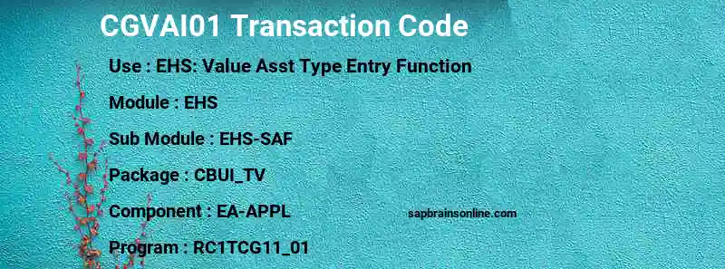 SAP CGVAI01 transaction code