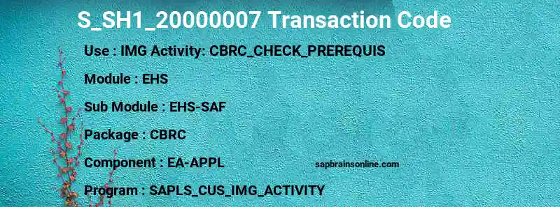 SAP S_SH1_20000007 transaction code