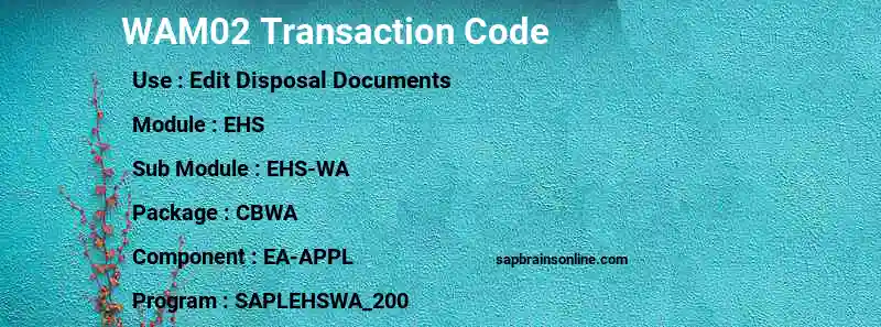 SAP WAM02 transaction code