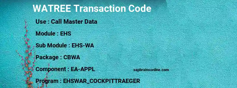 SAP WATREE transaction code