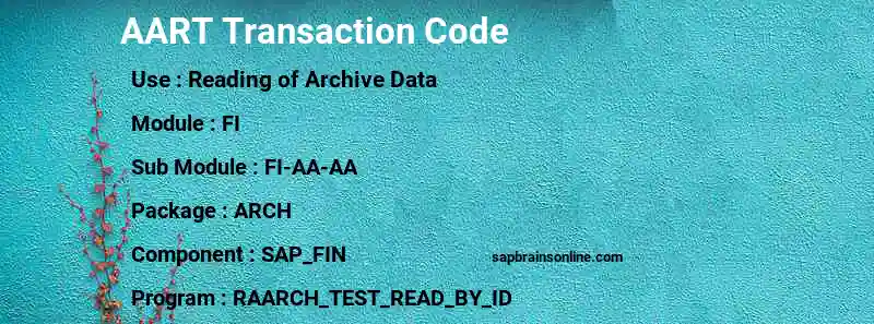 SAP AART transaction code